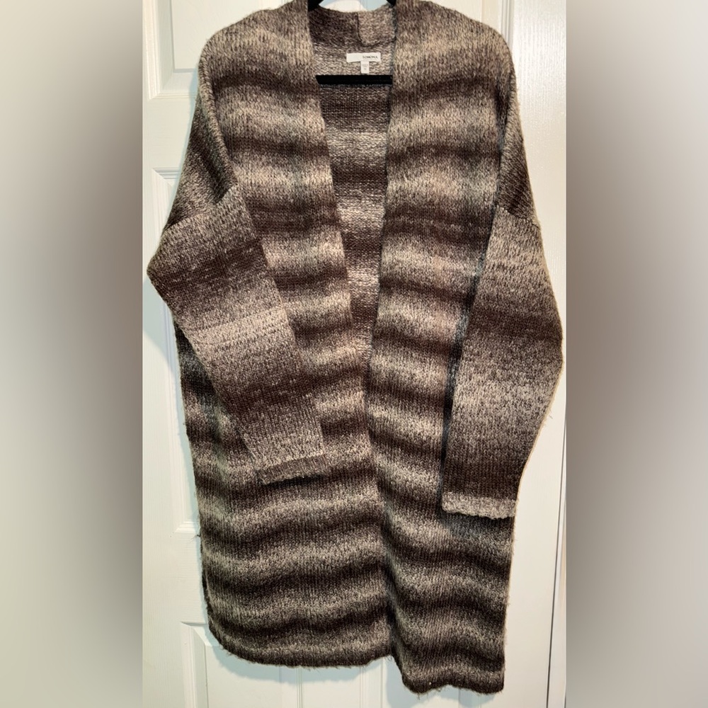Sonoma Brown Striped Long Cardigan Sweater Women’s 1X